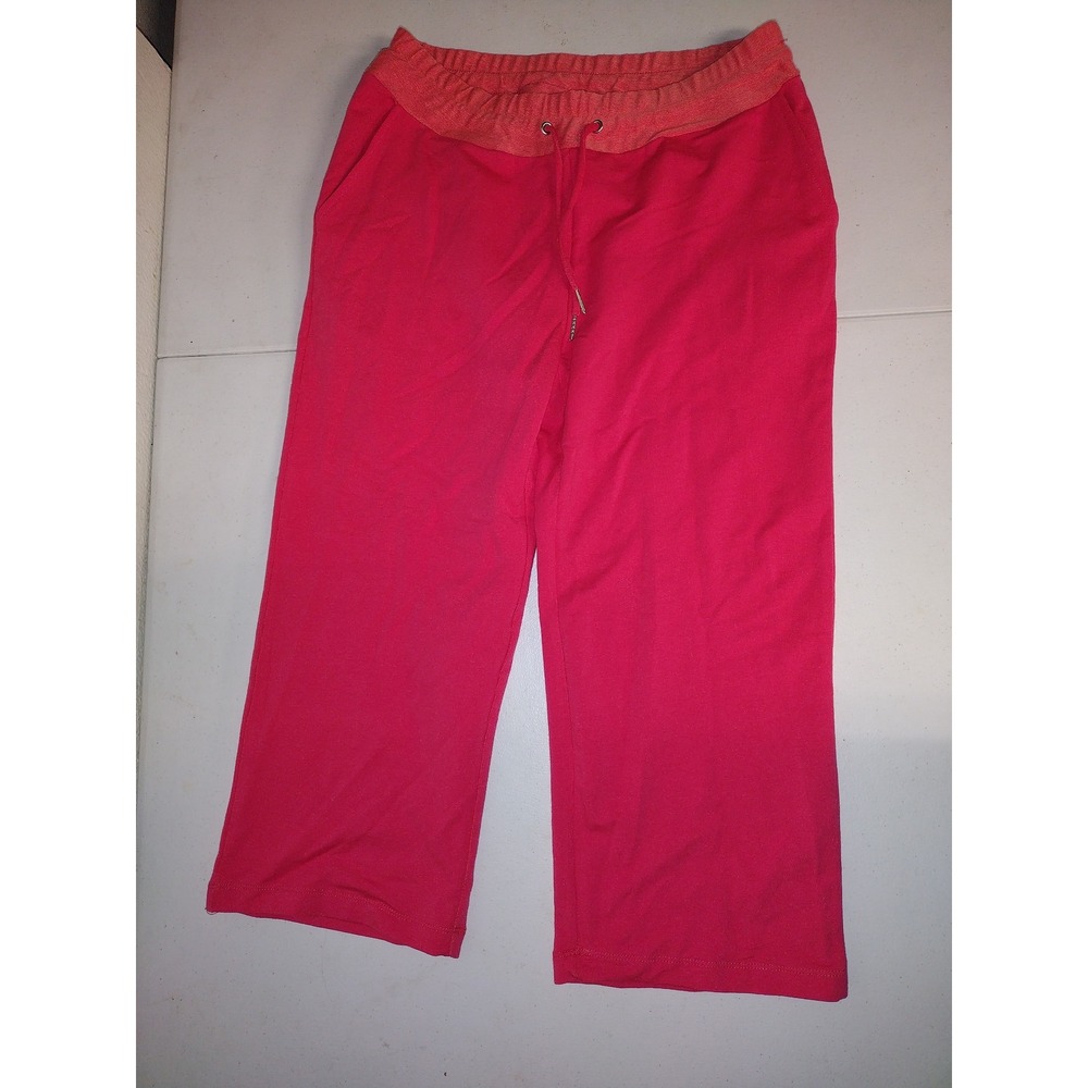 Weekends‎ by Chicos Womens Coral Fuchsia Pull On Capri Crop Pants Size 0 S